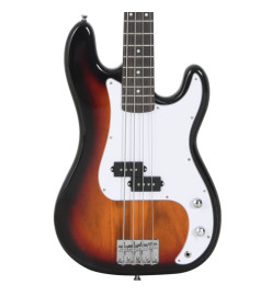 Guitare basse électrique de débutants sac brun et blanc 4/4 46"