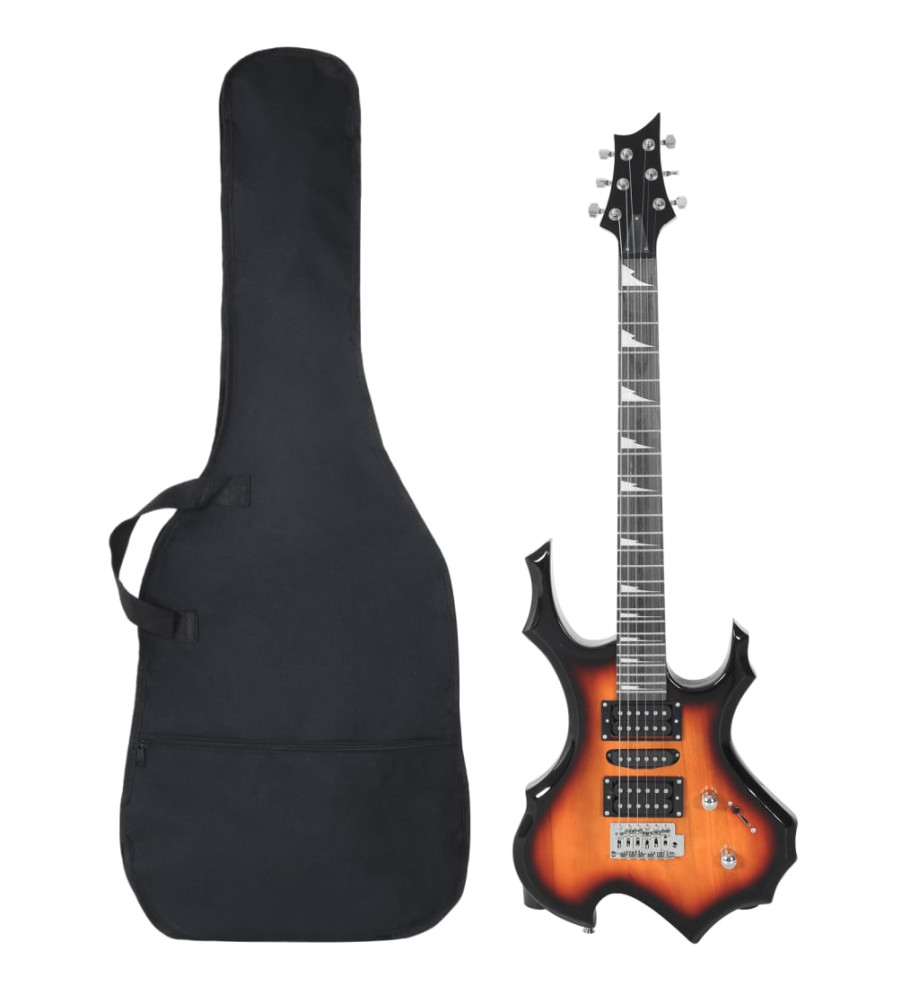 Guitare électrique pour débutants et sac marron et noir 4/4 39"