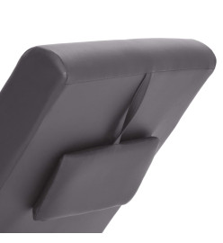 Chaise longue de massage avec oreiller gris similicuir