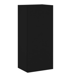 Unités murales TV 4 pcs noir bois d'ingénierie