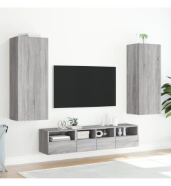 Unités murales TV 5 pcs sonoma gris bois d'ingénierie