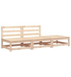 Canapé de jardin sans accoudoirs repose-pieds bois pin massif