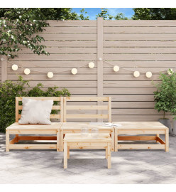 Canapé de jardin sans accoudoirs repose-pieds bois pin massif