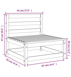Canapé de jardin sans accoudoirs 70x70x67 cm bois de pin massif