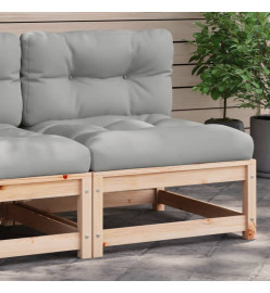 Canapé de jardin sans accoudoirs et coussins bois massif de pin