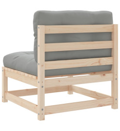 Canapé de jardin sans accoudoirs et coussins bois massif de pin