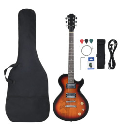 Guitare électrique pour débutants et sac marron et noir 4/4 39"