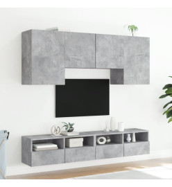 Unités murales TV 5 pcs gris béton bois d'ingénierie