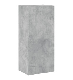 Unités murales TV 4 pcs gris béton bois d'ingénierie