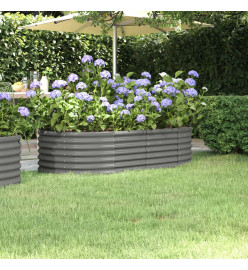 Lit surélevé de jardin Acier enduit de poudre 152x80x36 cm gris