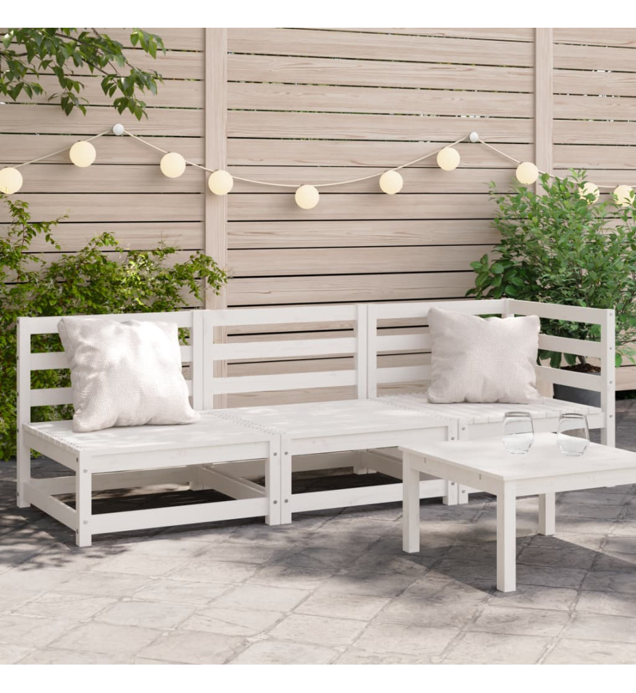 Canapé de jardin 3 places blanc bois de pin massif Canapé de jardin 3 places blanc bois de pin massif