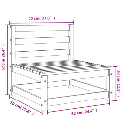 Canapé de jardin sans accoudoirs 70x70x67cm bois massif douglas