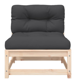 Canapé de jardin sans accoudoirs et coussins bois massif de pin