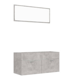 Ensemble de meubles de salle de bain 2 pcs Gris béton Aggloméré