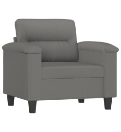 Fauteuil avec repose-pied Gris foncé 60 cm Tissu microfibre