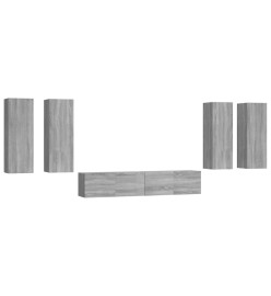 Ensemble de meubles TV 6 pcs Sonoma gris Bois d'ingénierie