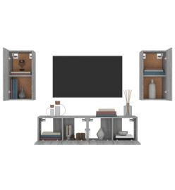 Ensemble de meubles TV 4 pcs Sonoma gris Bois d'ingénierie