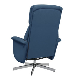 Fauteuil inclinable de massage avec repose-pieds bleu tissu