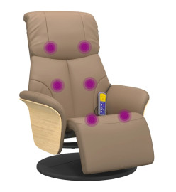 Fauteuil inclinable de massage repose-pieds cappuccino