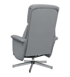 Fauteuil inclinable avec repose-pieds gris clair tissu