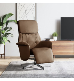 Fauteuil inclinable avec repose-pieds marron tissu