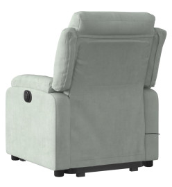 Fauteuil de massage inclinable Gris clair Velours