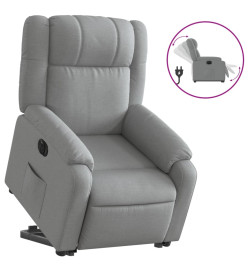 Fauteuil inclinable électrique gris clair tissu