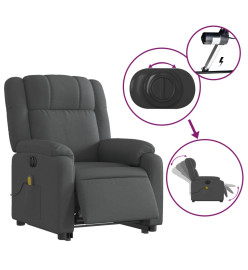 Fauteuil inclinable de massage électrique Gris foncé Tissu