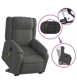 Fauteuil inclinable de massage électrique Gris foncé Tissu