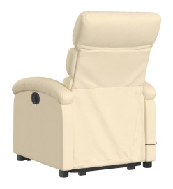 Fauteuil inclinable de massage électrique Crème Tissu