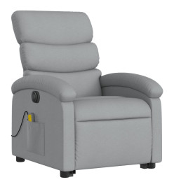 Fauteuil inclinable de massage électrique Gris clair Tissu