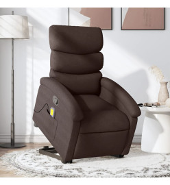 Fauteuil inclinable de massage Marron foncé Tissu