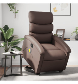 Fauteuil inclinable de massage électrique marron similicuir