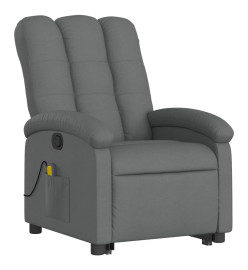 Fauteuil de massage inclinable Gris foncé Tissu