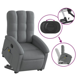 Fauteuil de massage inclinable Gris foncé Tissu