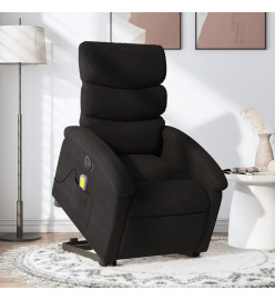 Fauteuil inclinable de massage électrique Noir Tissu