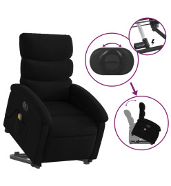 Fauteuil inclinable de massage électrique Noir Tissu