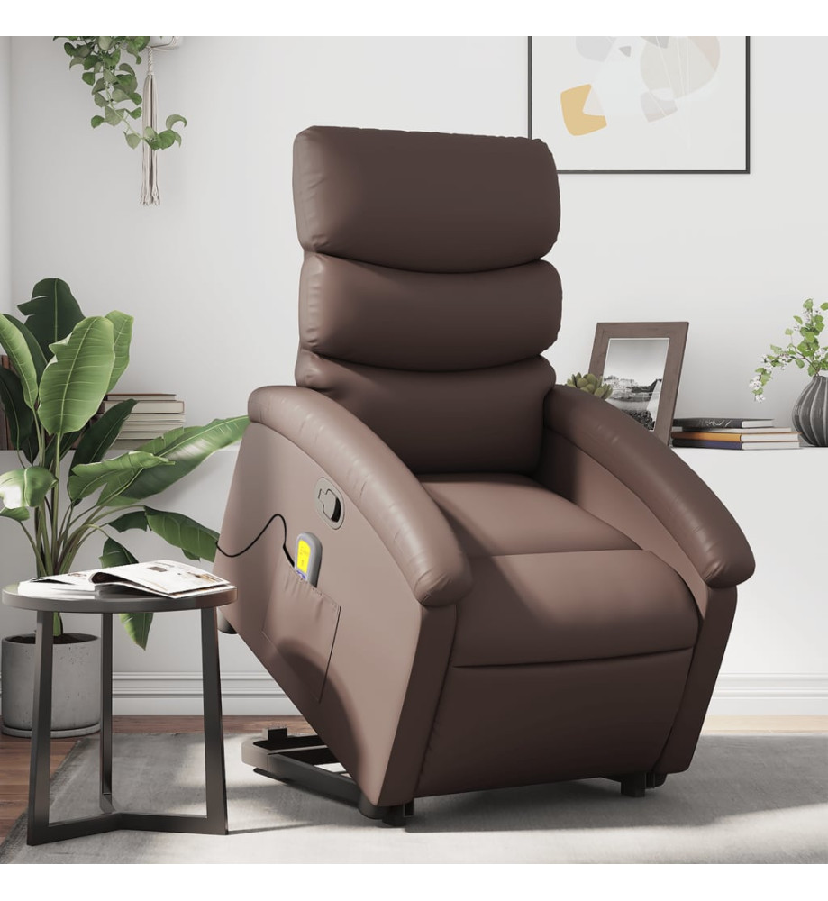 Fauteuil inclinable de massage Marron Similicuir