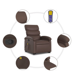 Fauteuil inclinable de massage Marron Similicuir