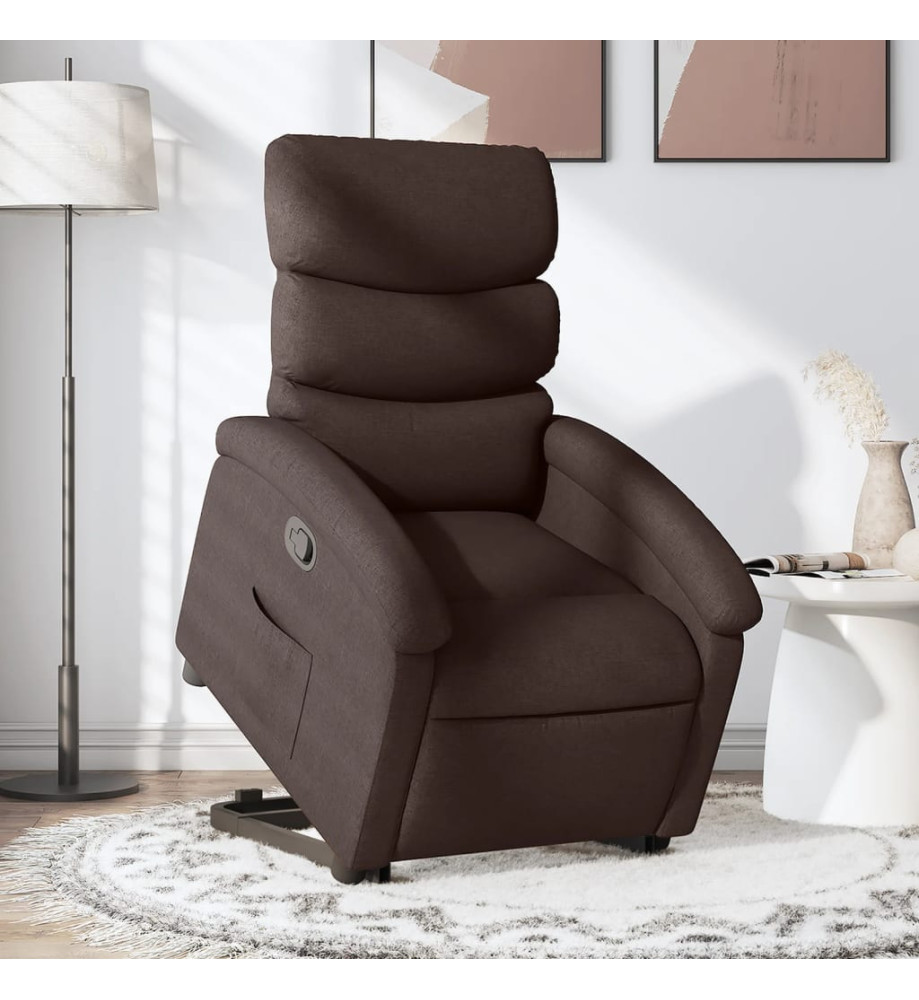 Fauteuil inclinable marron foncé tissu