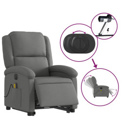 Fauteuil inclinable de massage électrique Gris foncé Tissu