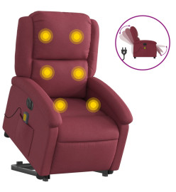 Fauteuil inclinable de massage électrique Rouge bordeaux Tissu