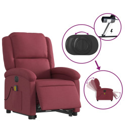 Fauteuil inclinable de massage électrique Rouge bordeaux Tissu