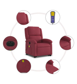 Fauteuil inclinable de massage électrique Rouge bordeaux Tissu