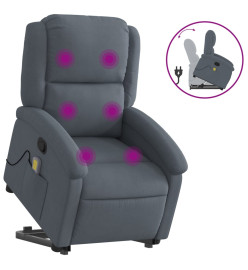 Fauteuil de massage inclinable Gris foncé Velours