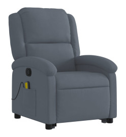 Fauteuil de massage inclinable Gris foncé Velours