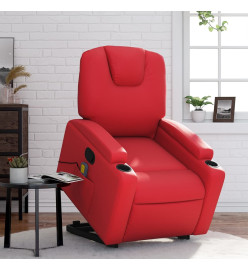 Fauteuil inclinable de massage Rouge Similicuir