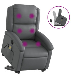 Fauteuil inclinable de massage Gris Similicuir