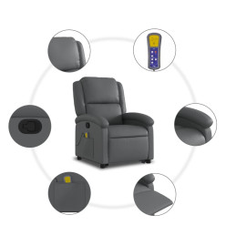 Fauteuil inclinable de massage Gris Similicuir