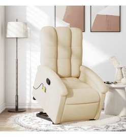 Fauteuil inclinable de massage Crème Tissu